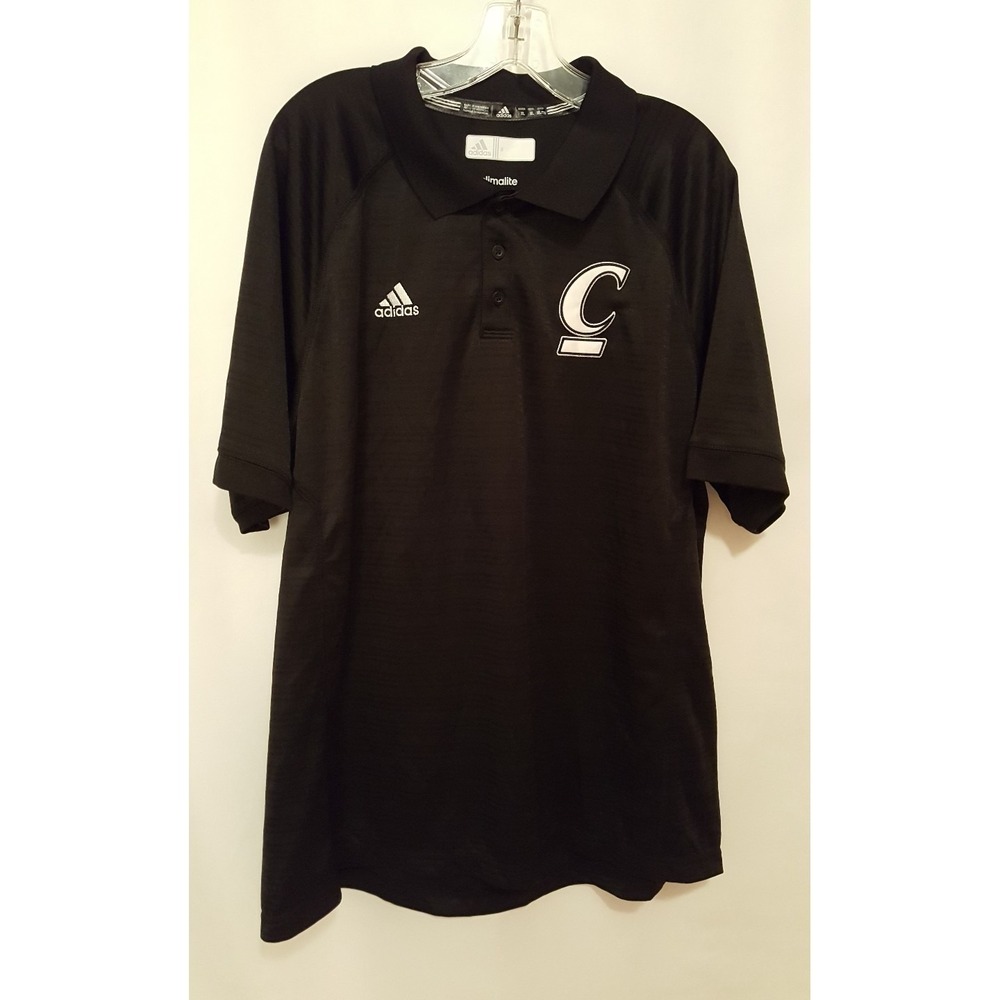 Adidas Climalite Men's Size XL Polo Shirt Black With Logo 100% Polyester Long